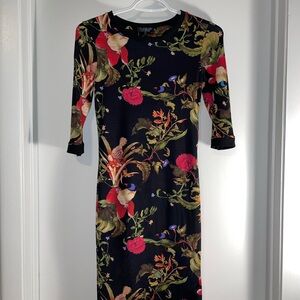 Floral Black Dress by Topshop